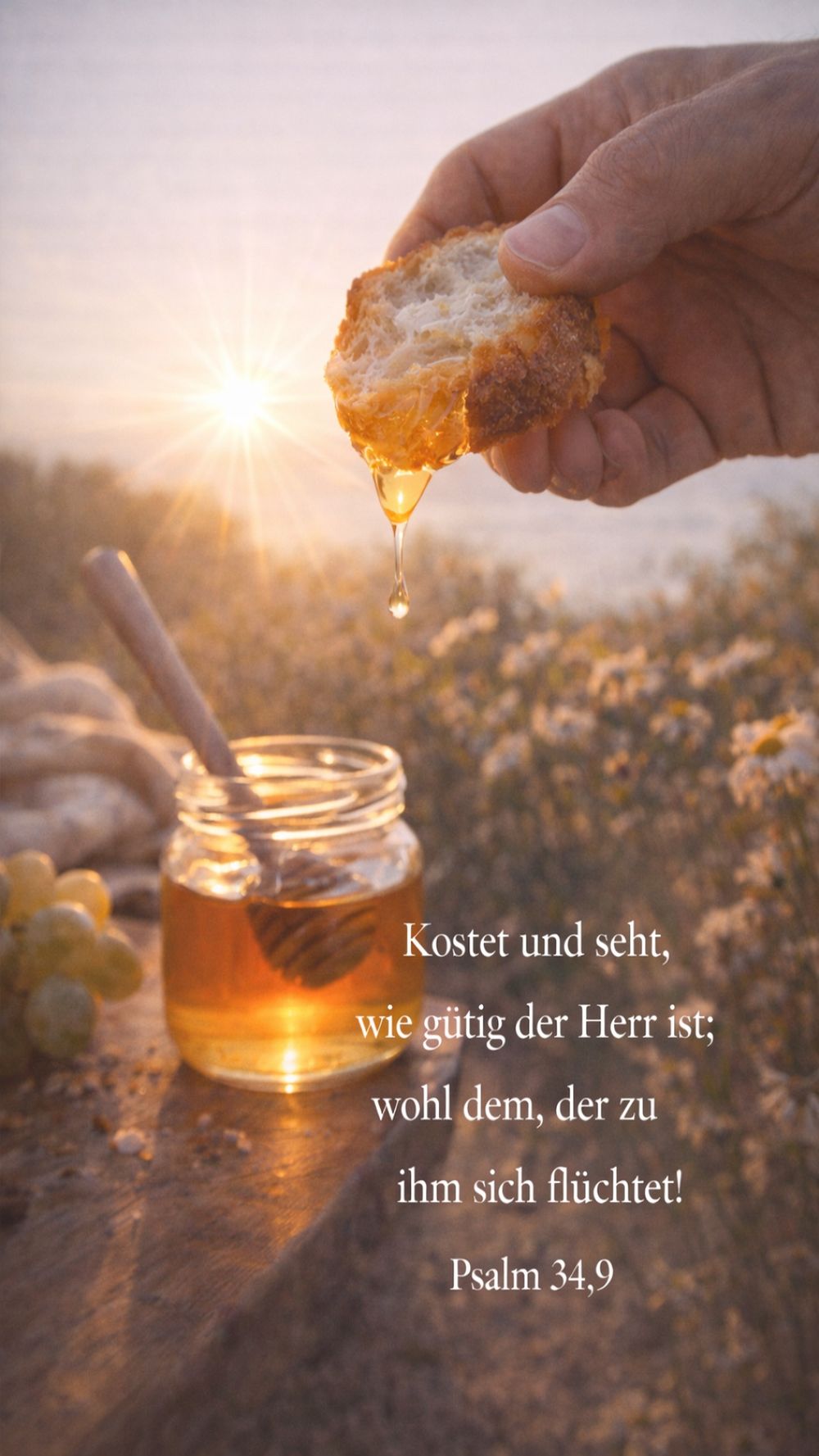 Psalm 34,9 — KI-generiertes Bild