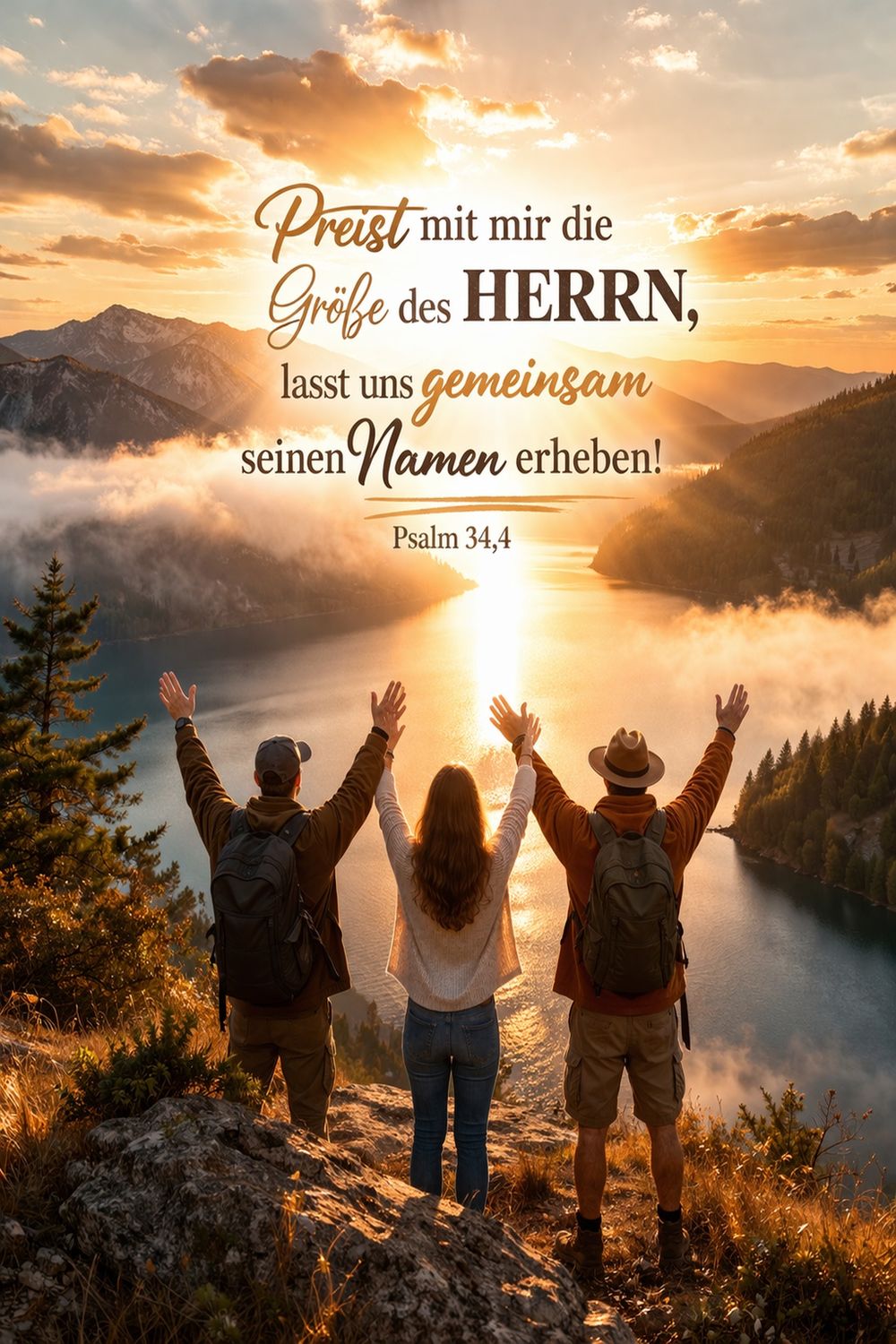 Psalm 34,4 — KI-generiertes Bild