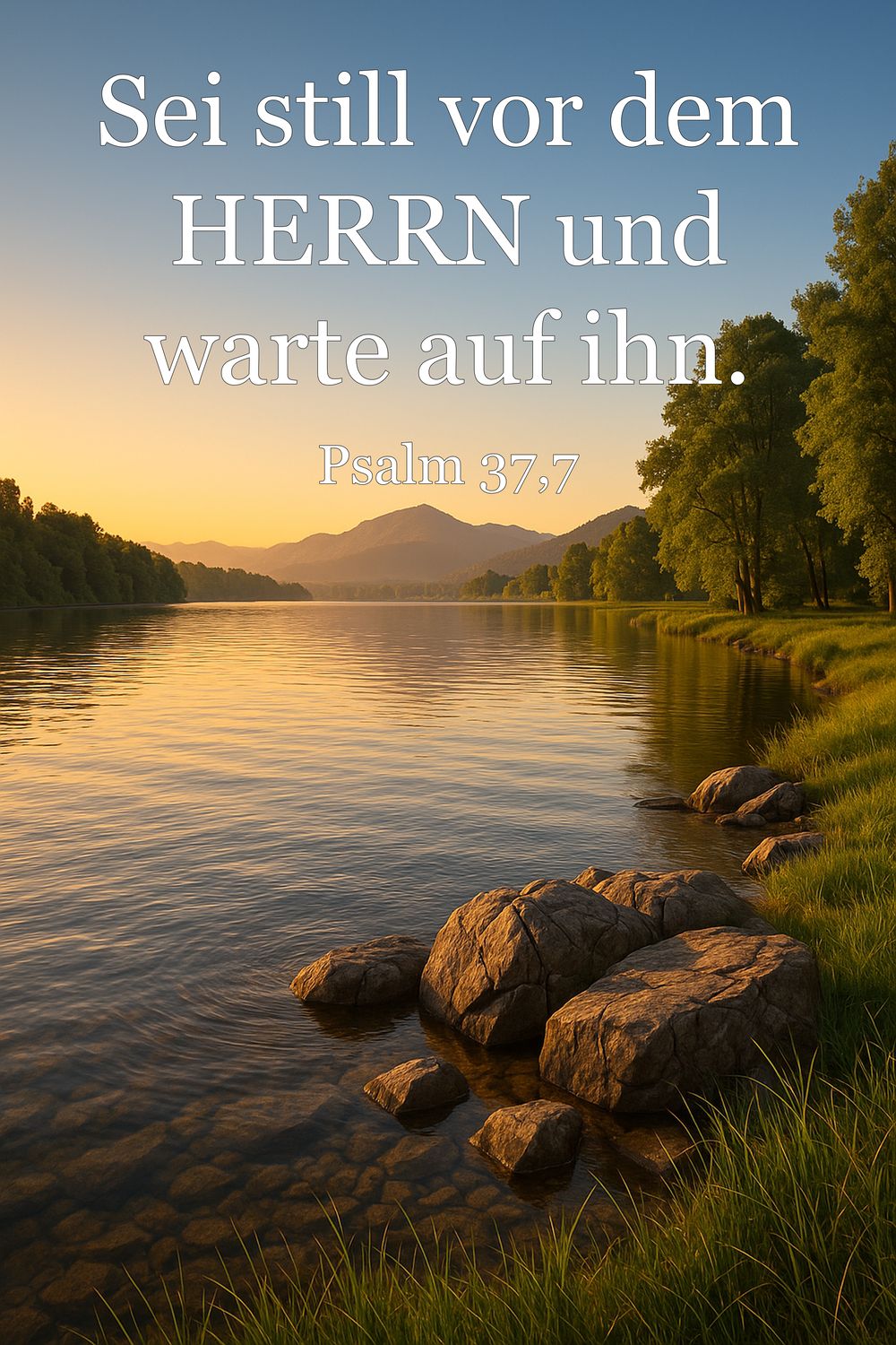 Psalm 37,7a — KI-generiertes Bild