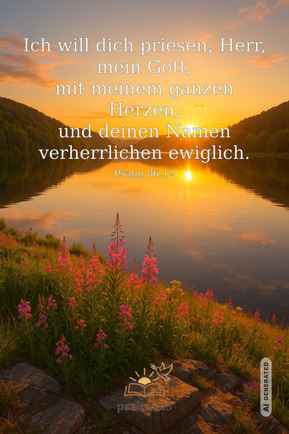 Psalm 86,12 — KI-generiertes Bild