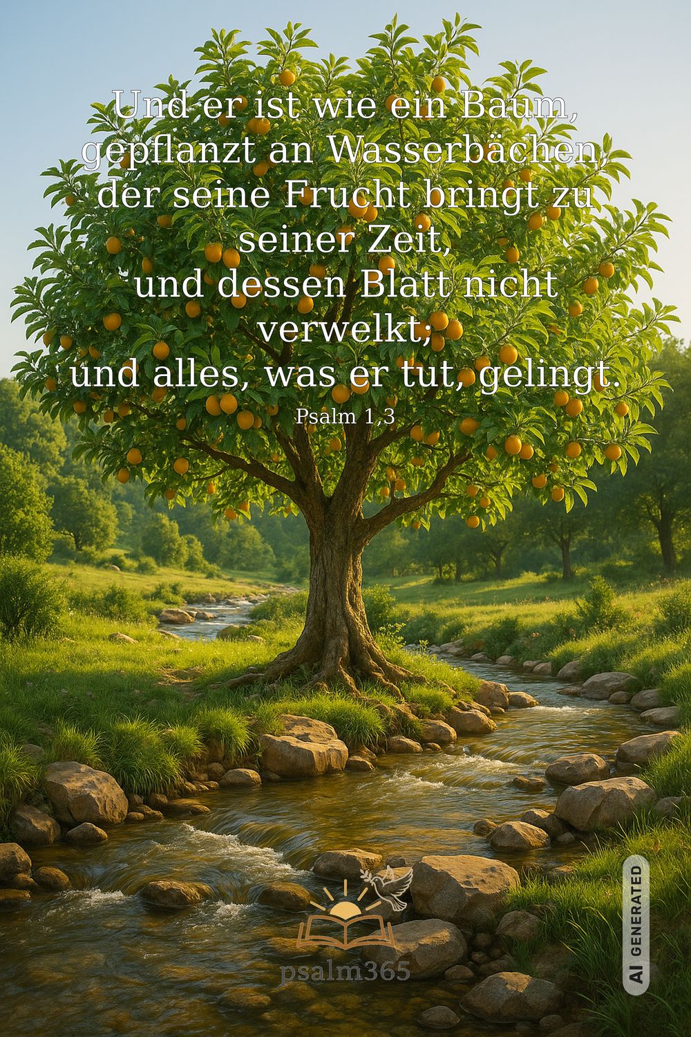 Psalm 1,3 — KI-generiertes Bild