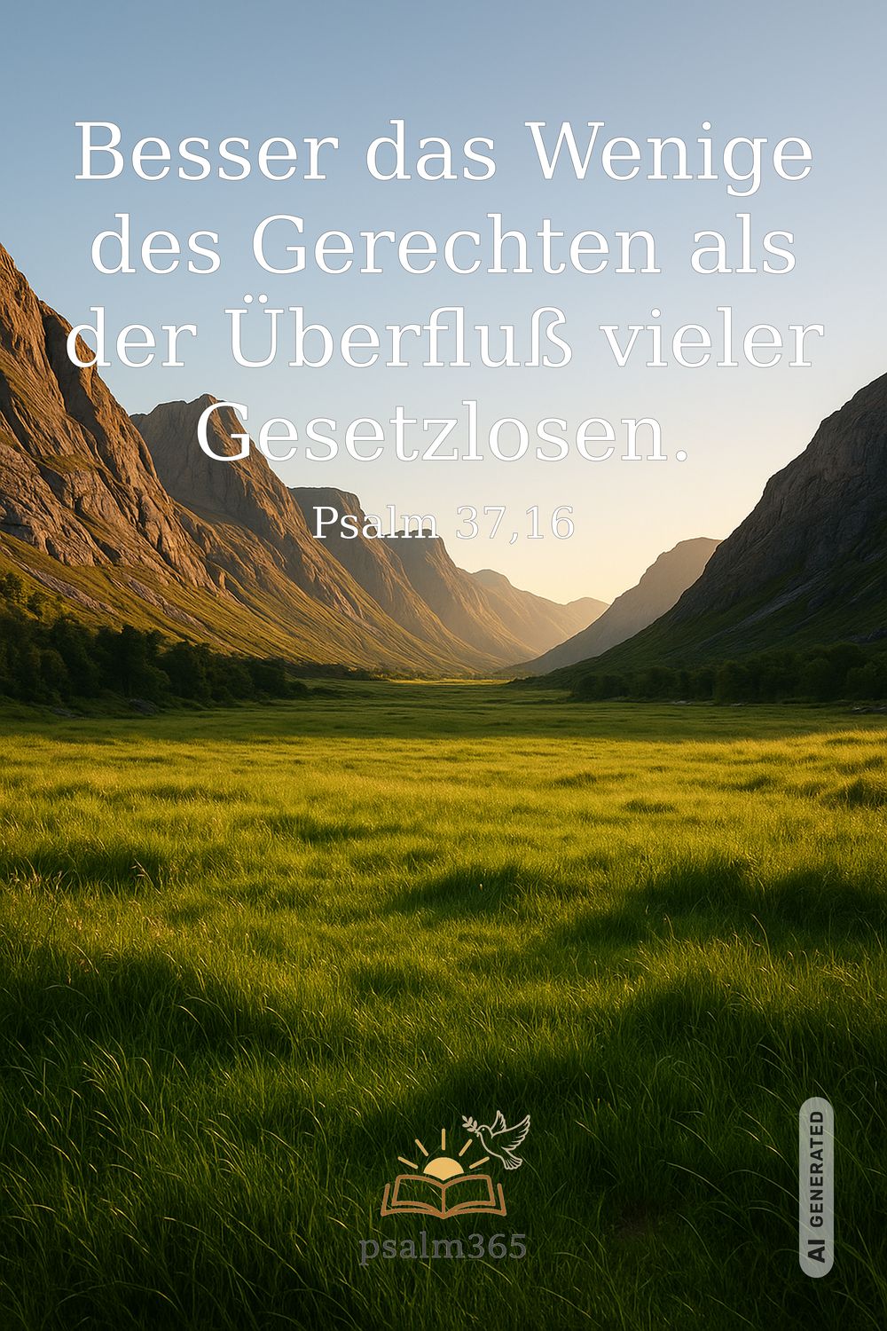 Psalm 37,16 — KI-generiertes Bild